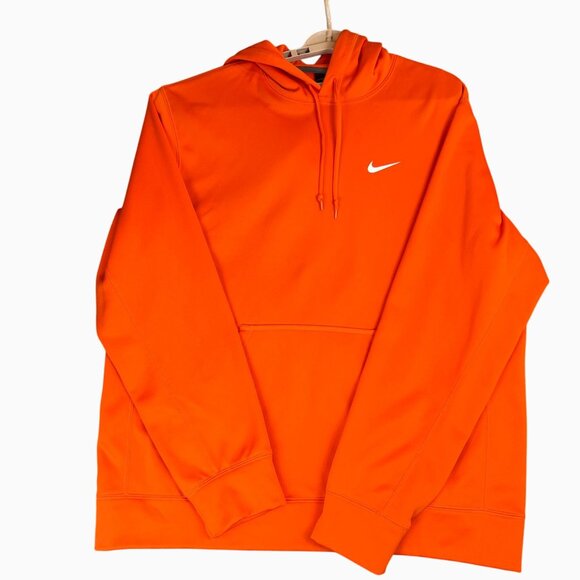 Nike Mens XL Therma-Fit Orange Pullover Hoodie Pockets Draw String Fleece Lined - Picture 10 of 11